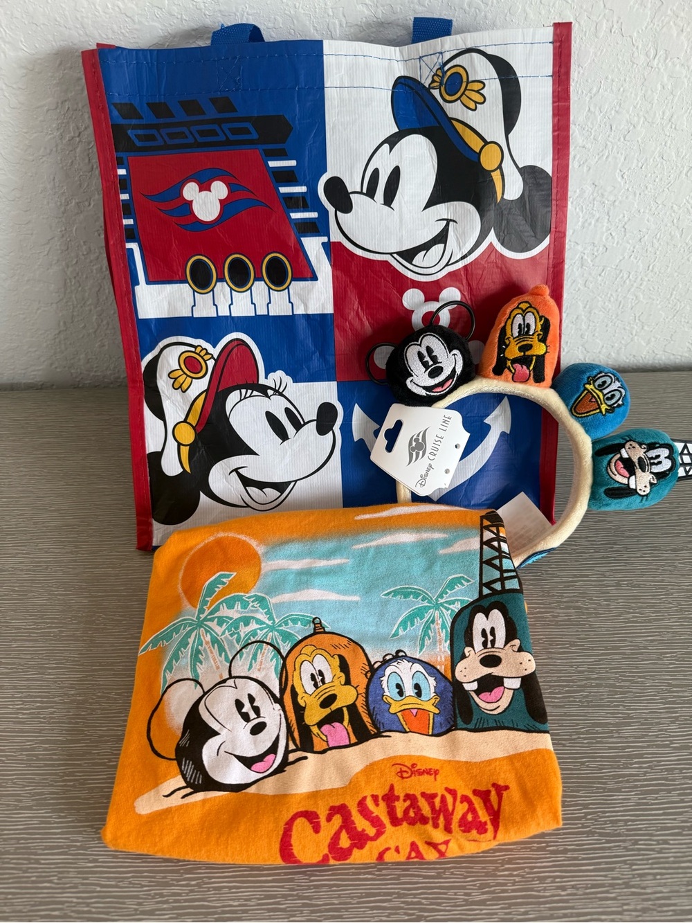 New womens Disney Cruise Castaway Cay Shirt, Ears, bag
